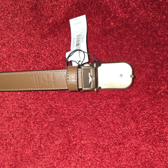 Coach Tan and Brown Belt with Signature Gold Buckle - Picture 2 of 6